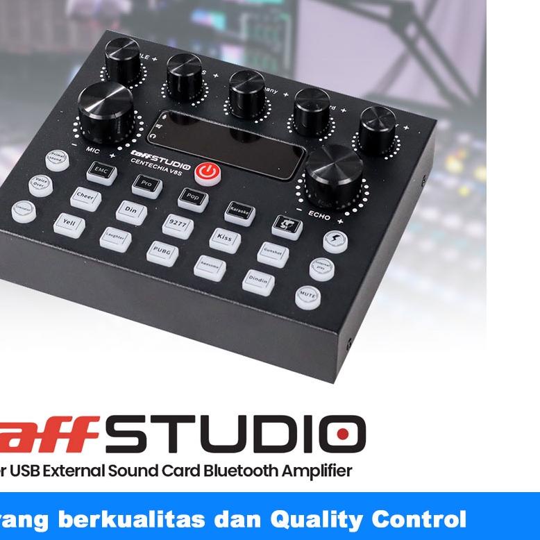 ♬ Taffstudio Centechia Sound Card V8S - USB External Sound Card Bluetooth Soundcard Amplifier Mixer 