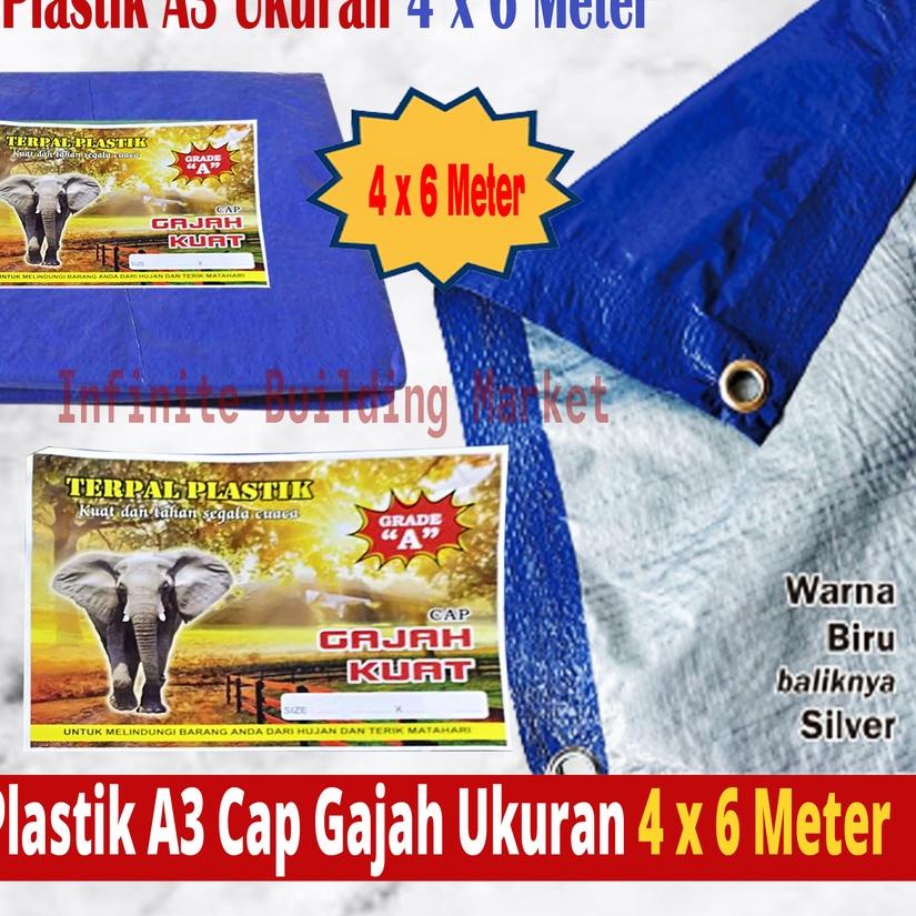 ♙ Terpal Plastik Tenda A3 4 x 6 Meter Tebal Murah Terpal Cap Gajah Kuat ❆