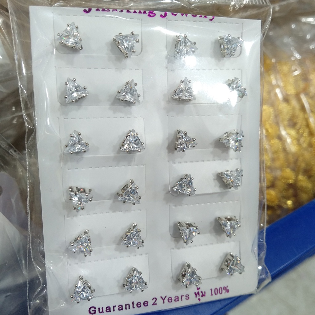 AV347 Grosir Anting Tusuk Mata Satu Motif Segitiga