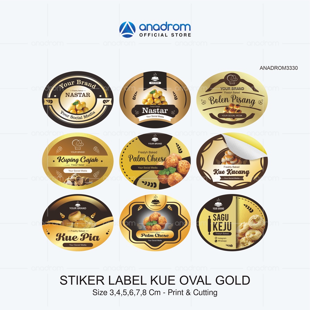 

Stiker Label Kue Oval Gold | Sticker Label Kue Kering | Anadrom 3330
