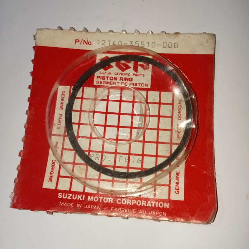ring piston ring seker seher Suzuki RC100 oversize standar STD original kode part 12140 35510 000 NO