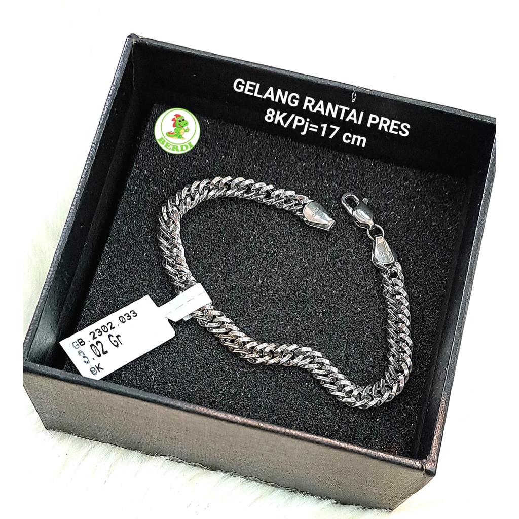 Gelang harley whitegold wanita kadar 375 8k panjang 17cm