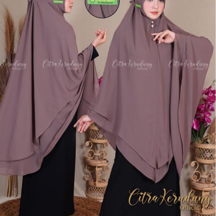☪ Hijab/Kerudung/Khimar Tali Syar'i Jumbo Model Pinguin 2 Layer ☚