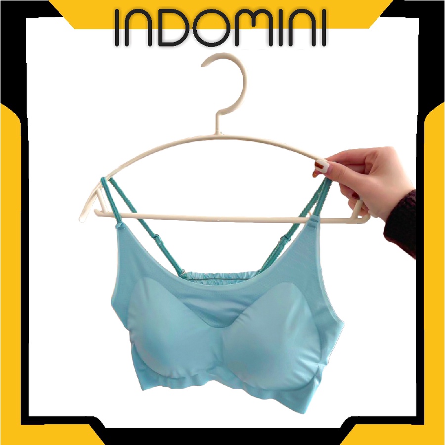 INDOMINI Pakaian Dalam Wanita Bra Tanpa Kawat Polos Yoga Bra Push Up Sport Bra B072