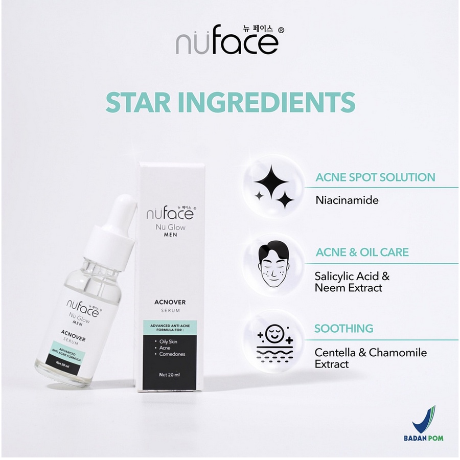 Ningrum - NUFACE Nu Glow Men Face Serum 20 mL Bright Up | Acne Over Serum || 8517
