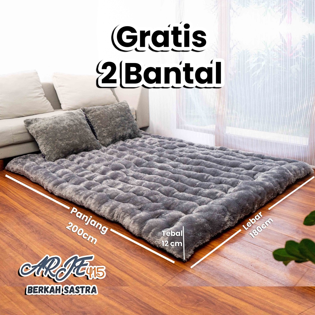 Kasur Lantai Rasfur 200x180x12 cm (Free 2 Bantal)