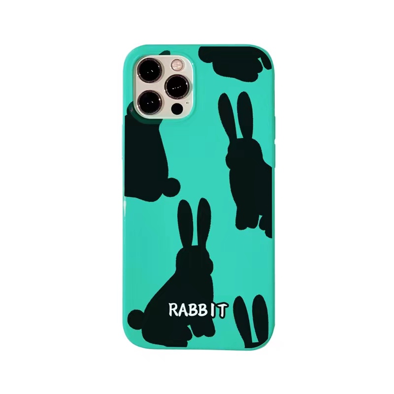 IPHONE Ins Pola Kelinci Cocok Untuk Iphone14 14pro 14plus 13 13mini 13pro 13prm iPhone12 7Plus 8Plus Xr XS 13 12mini Pro Max Empat Sudut Casing Ponsel Tahan Guncangan