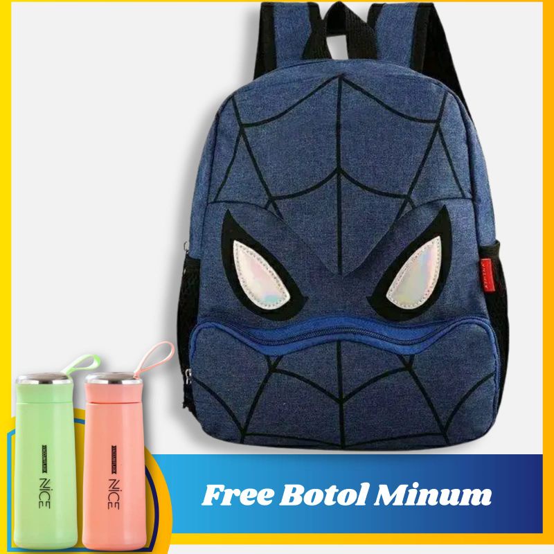 Tas Ransel Sekolah Tas Terbaru Jaring Laba-laba Tas Sekolah SD SMP Tas Trendy Backpack Spider-Man