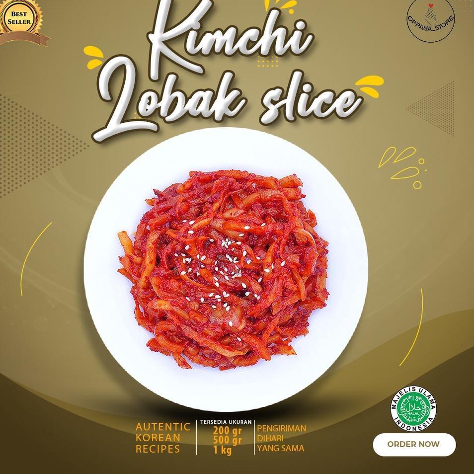 

✭ Fresh Kimchi Lobak Wortel Slice 1Kg Dibuat Oleh Chef Korea Asli Enak ✹