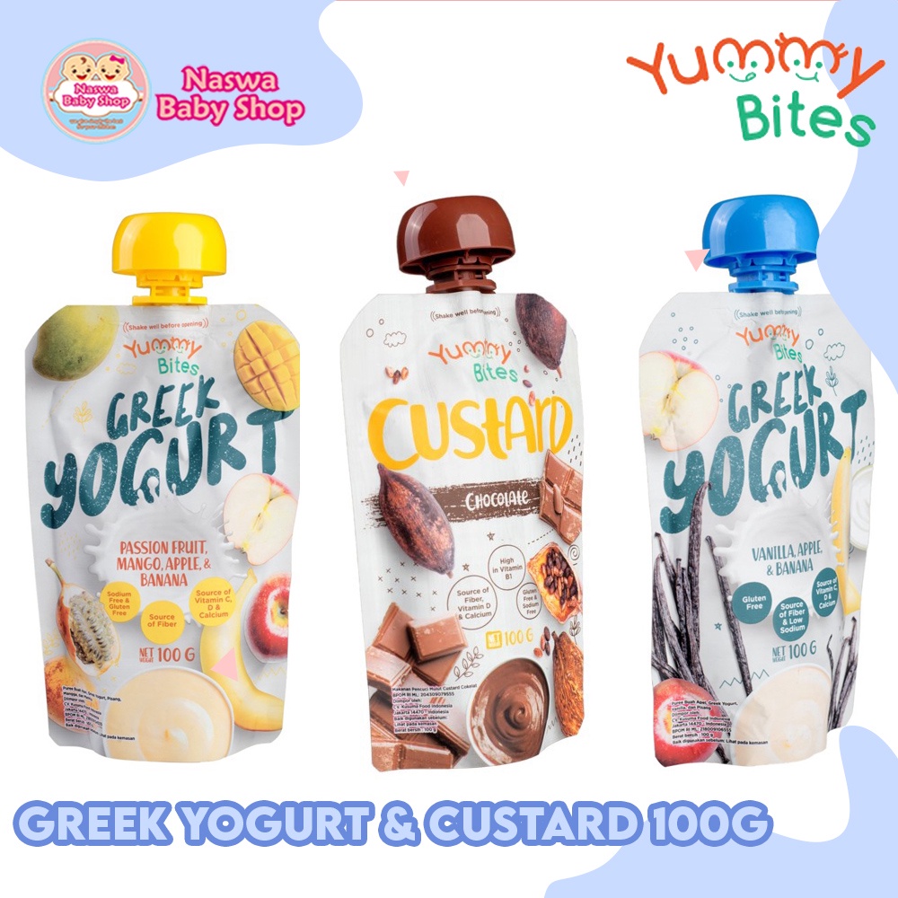 Yummy Bites Greek Yogurt And Custard Chocolate MPASI Bayi 9m+ 200g