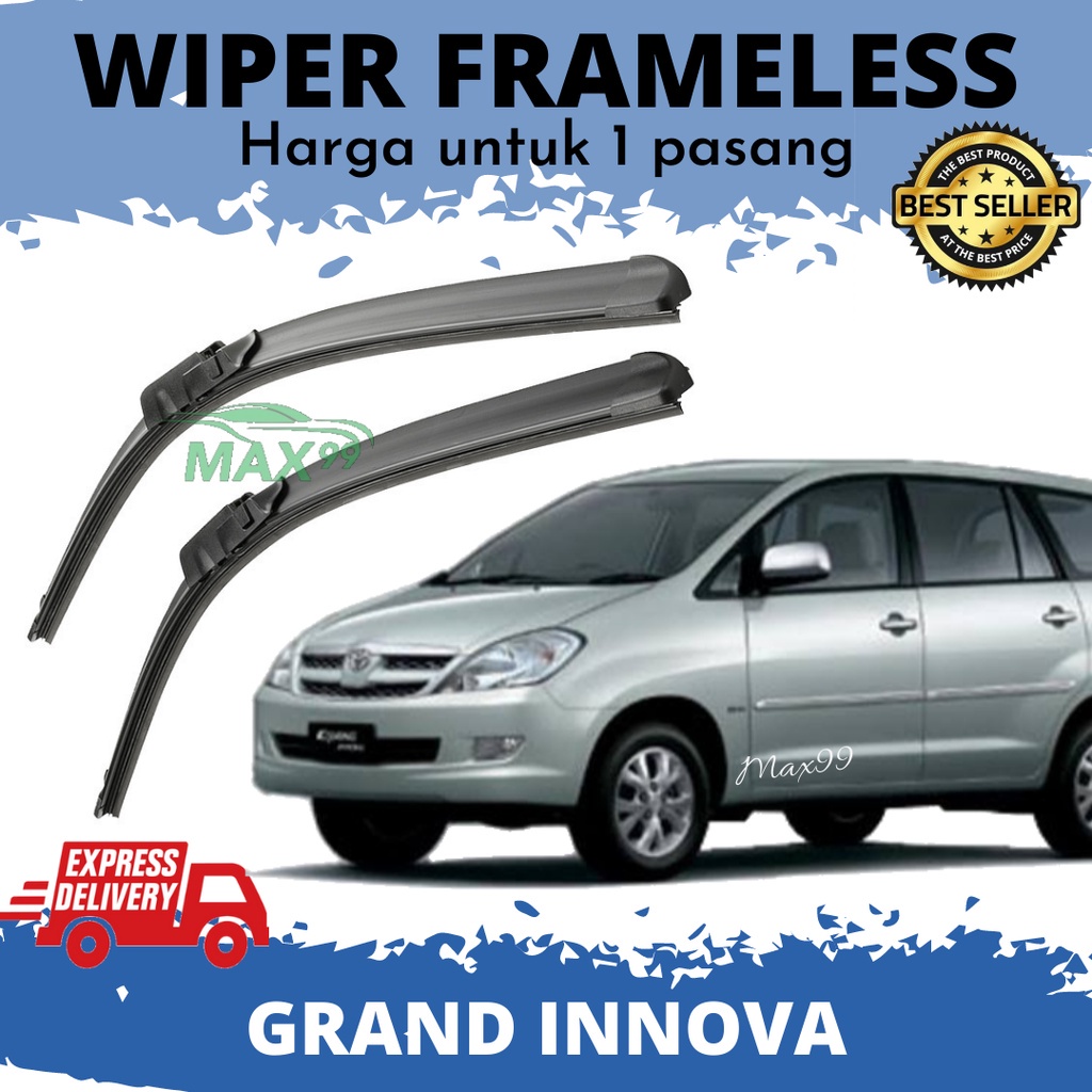 Wiper Grand Innova Frameless - Wiper Mobil Grand Innova Pisang - Max99