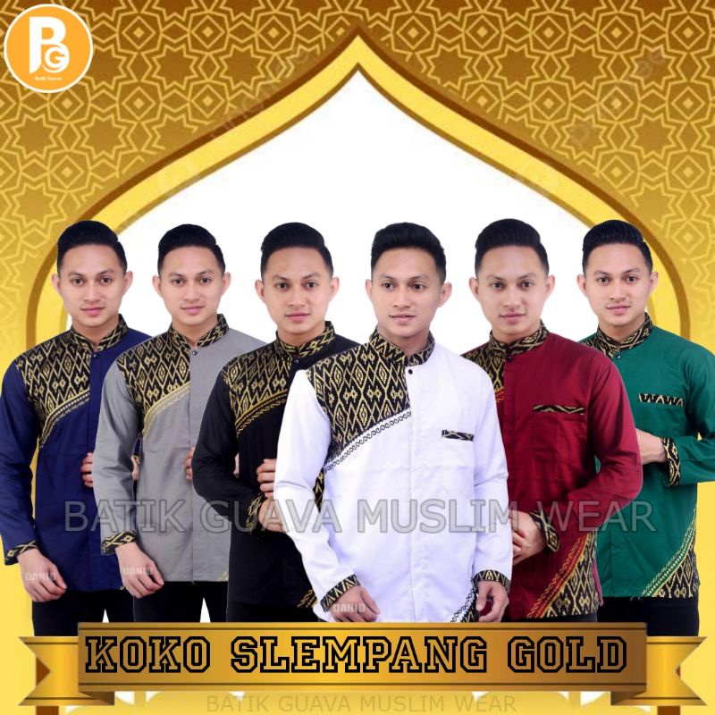 KOKO MUSLIM PRIA BORDIR COMBI PRADA - MUSLIM FASHION - BAJU KOKO - ATASAN PRIA MUSLIM LENGAN PANJANG