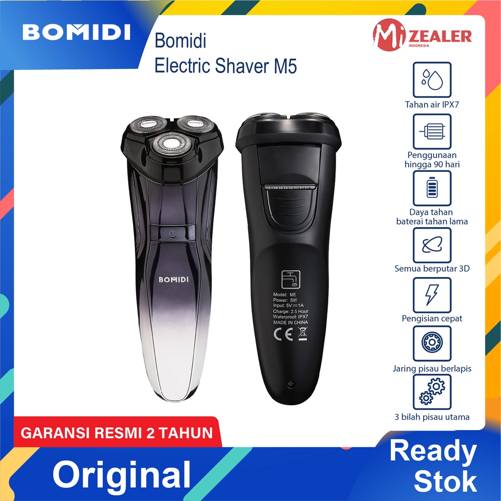 BOMIDI M5 Alat Cukur Rambut Elektrik Shaver Listrik Hitam Electric Razor Men