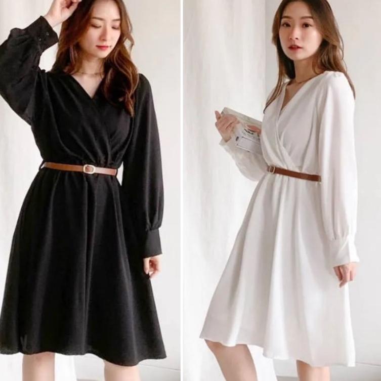 TERLARIS Mila Dress + Free Ikat Pinggang Dress Wanita / Dress Imlek / Baju Imlek buruan