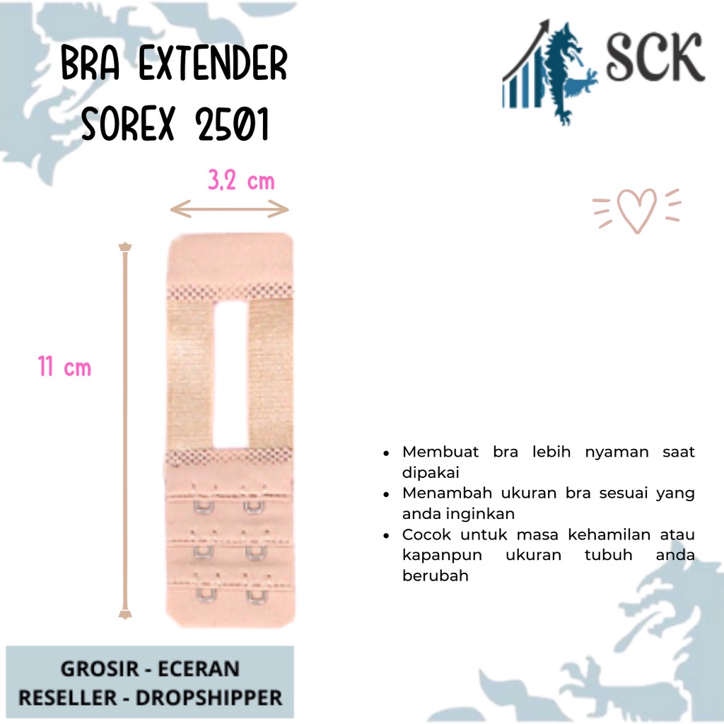 [ISI 3] BH Extender Sambungan Kait Bh Sorex 2501 2502 2503 Kait 3 Susun 2 Panjang / Pakaian Dalam Wanita SOREX