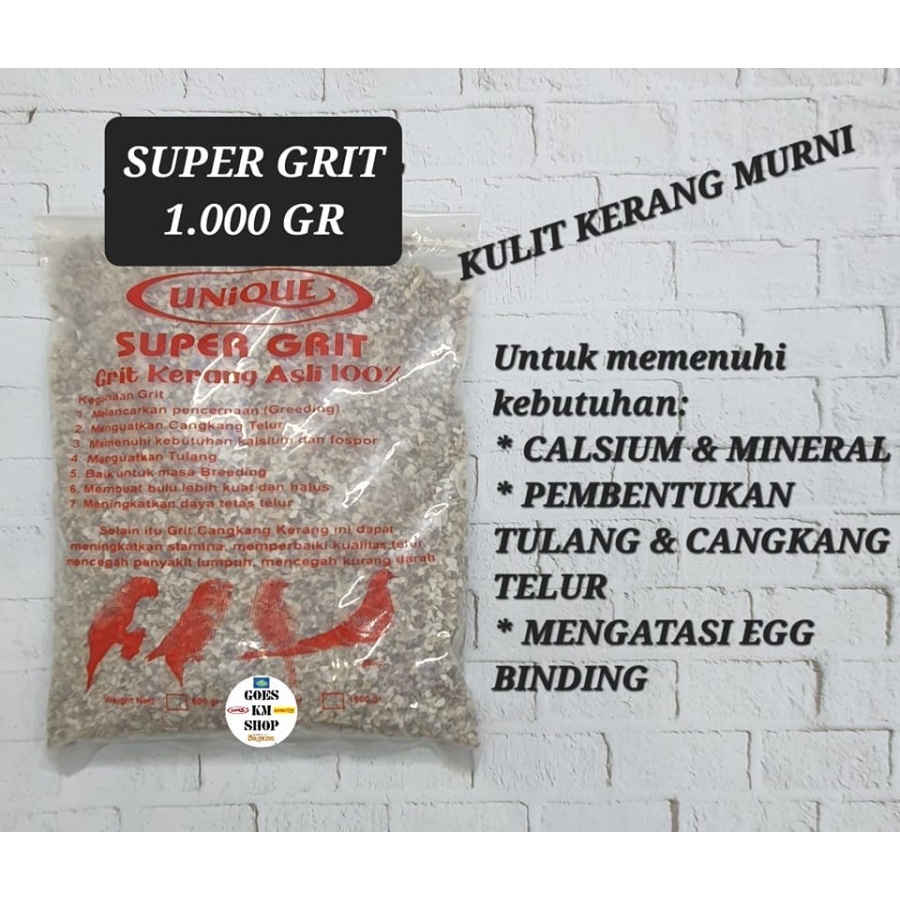 GRIT KERANG MURNI SUPER GRIT UNTUK BURUNG
