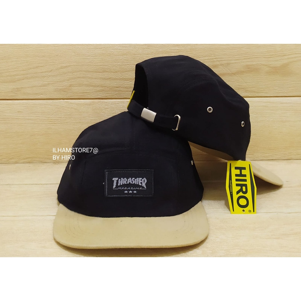 [COD]Topi Snapback Bordir Trasher Kombinasi Lima Panel/Topi Distro keren