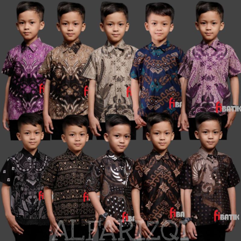 Baju Batik Anak Laki Laki Umur 2-12 Tahun Terbaru / Atasan Hem Kemeja