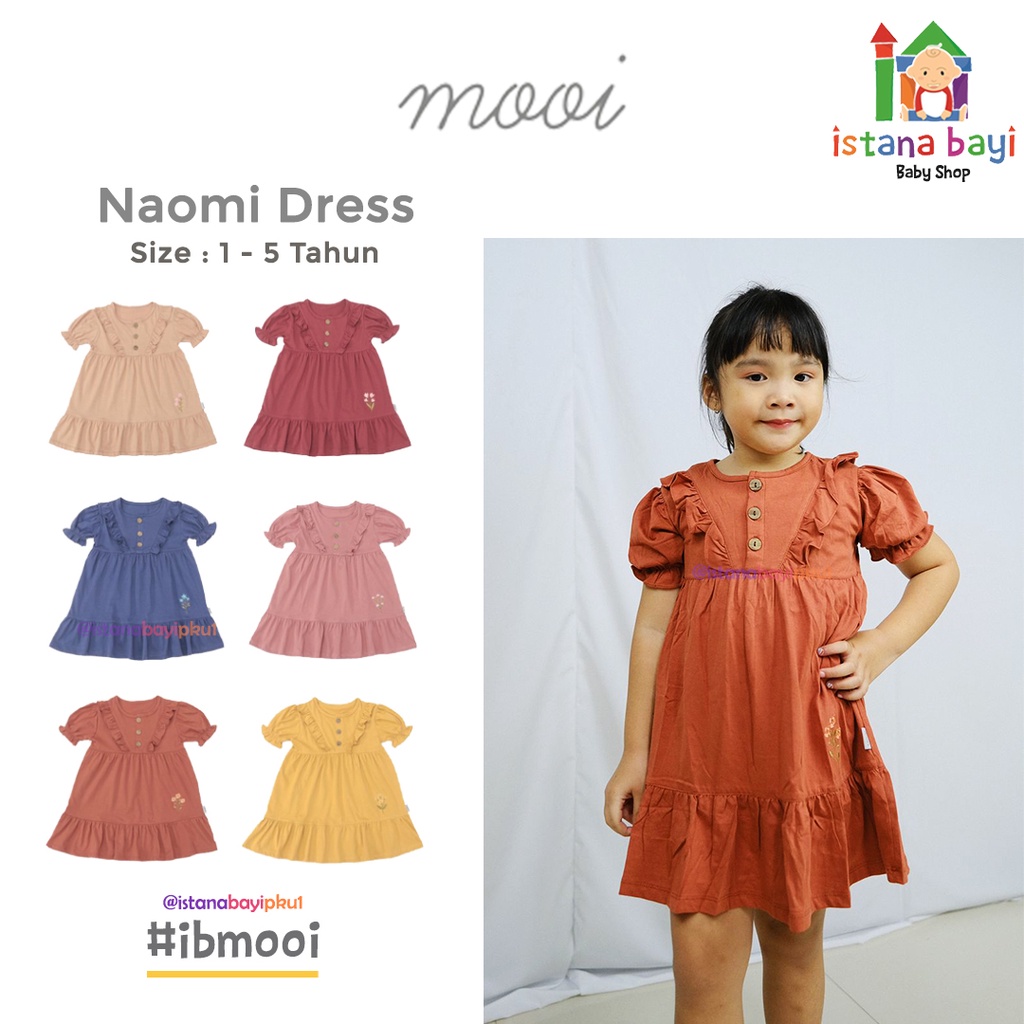 Mooi Dress Anak Perempuan Naomi Dress / Dress Anak 1-5 Tahun