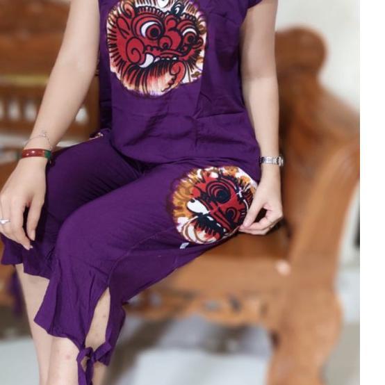 ➢ setelan baju bali lukis barong size M, L, XL, XXL celana 7/8 bahan tebal dan adem ☟
