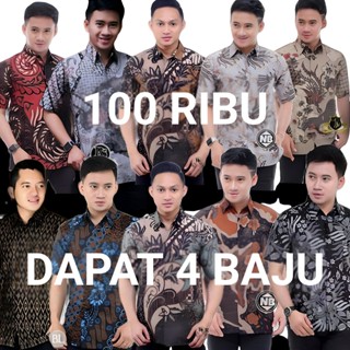 Kemeja Batik Pria Premium Lengan Panjang Motif Clurit Kombinasi Warna Navi