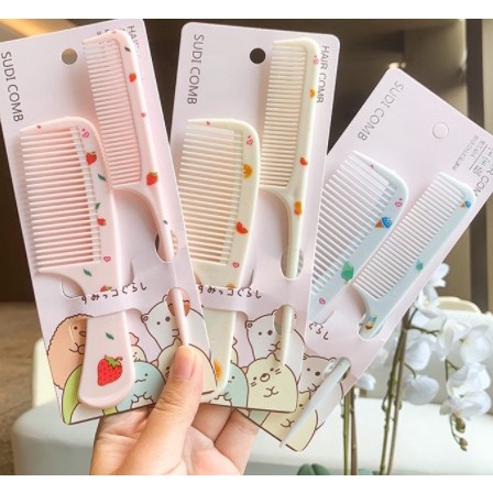 Xia.id 2pcs / Set Sisir Rambut Motif Kartun Hewan Untuk Anak Laki-Laki / Perempuan