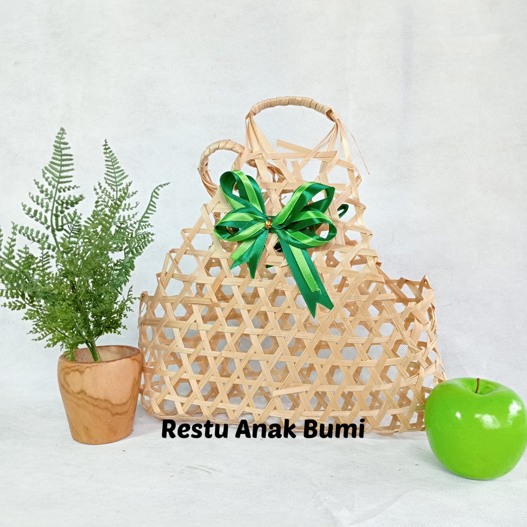 (A119) Tas Yukensi 30x10cm | tas hampers | tas parcel |  tas anyaman | tas bambu | wadah kue | wadah