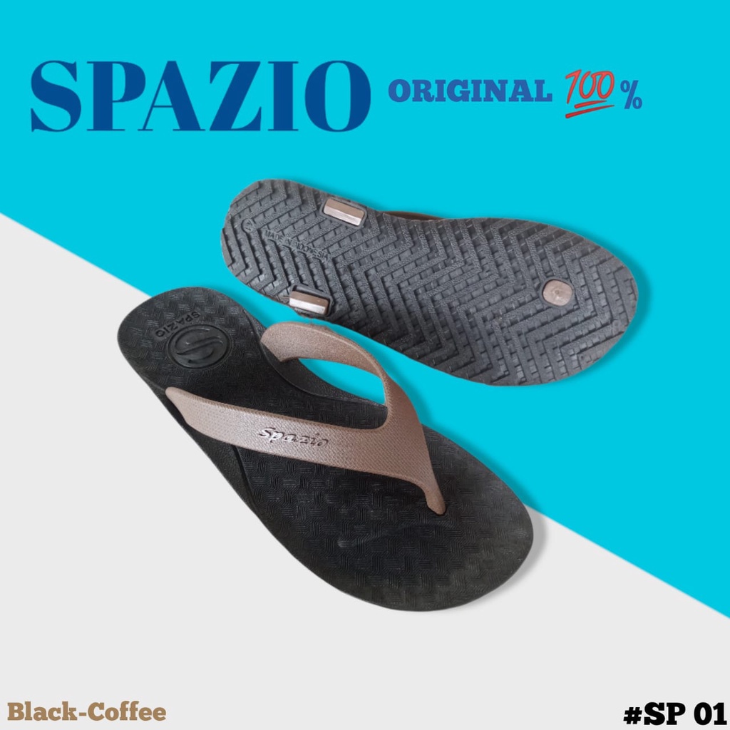 TERLARIS Sandal santai pria bahan karet anti slip super awet SPAZIO 02/SANDAL JEPIT/BUKAN SELOP/BUKAN BAN2 GESPER