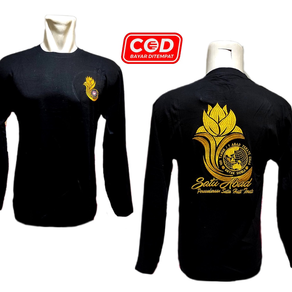 KAOS PSHT LENGAN PANJANG 1 ABAD-KAOS TERATE EMAS-KAOS BORDIR PSHT TERBARU-KAOS PSHT KEREN-KAOS PSHT 