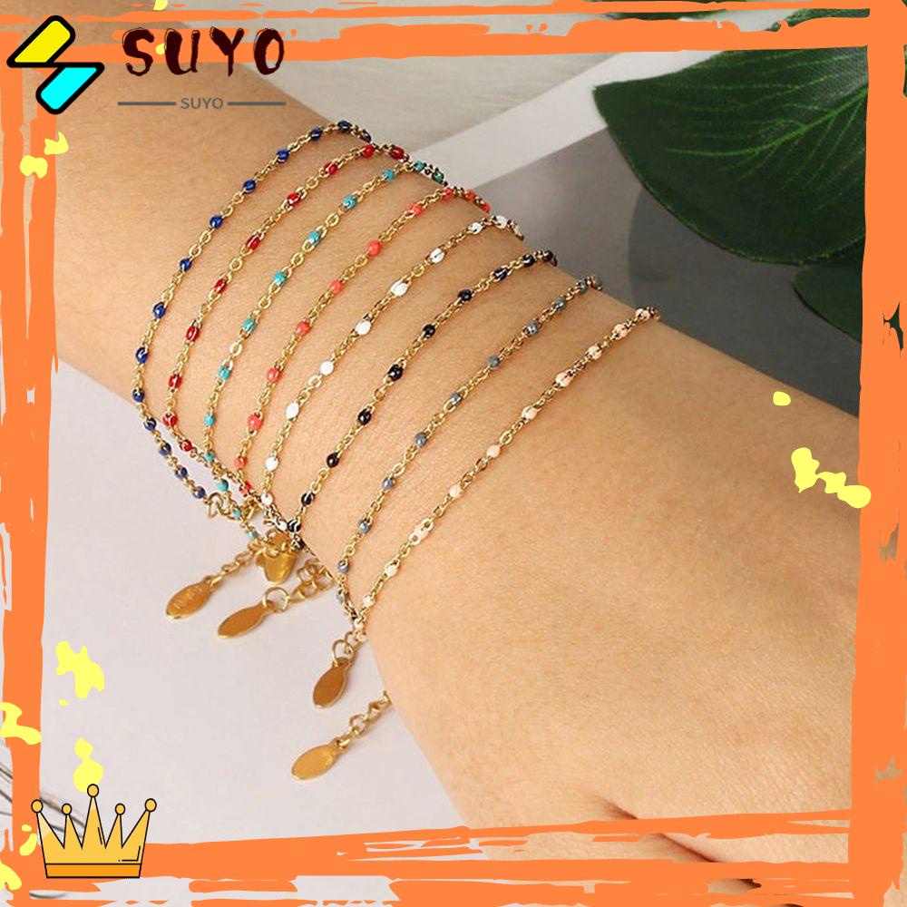 Suyo Gelang Boho Fashion Warna Emas Manik-Manik Satelit Sederhana