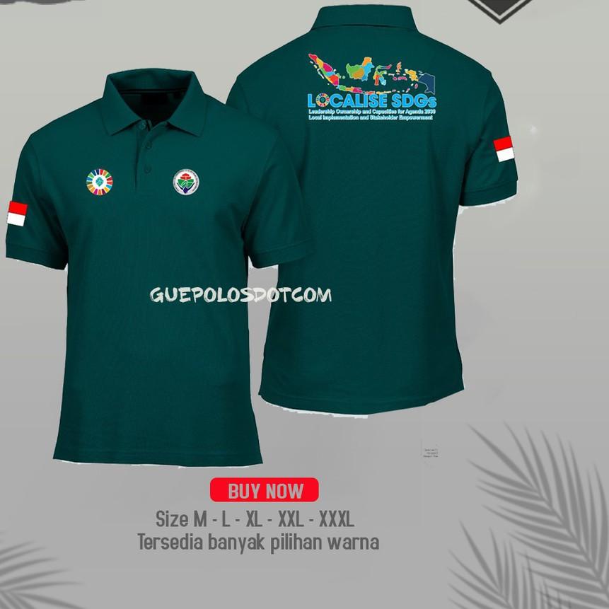 ➣ Poloshirt SDGs PETA INDONESIA - KAOS POLO LOCALISE SDGs - KAOS SDGs Kemendesa FREE NAMA DESA ♡