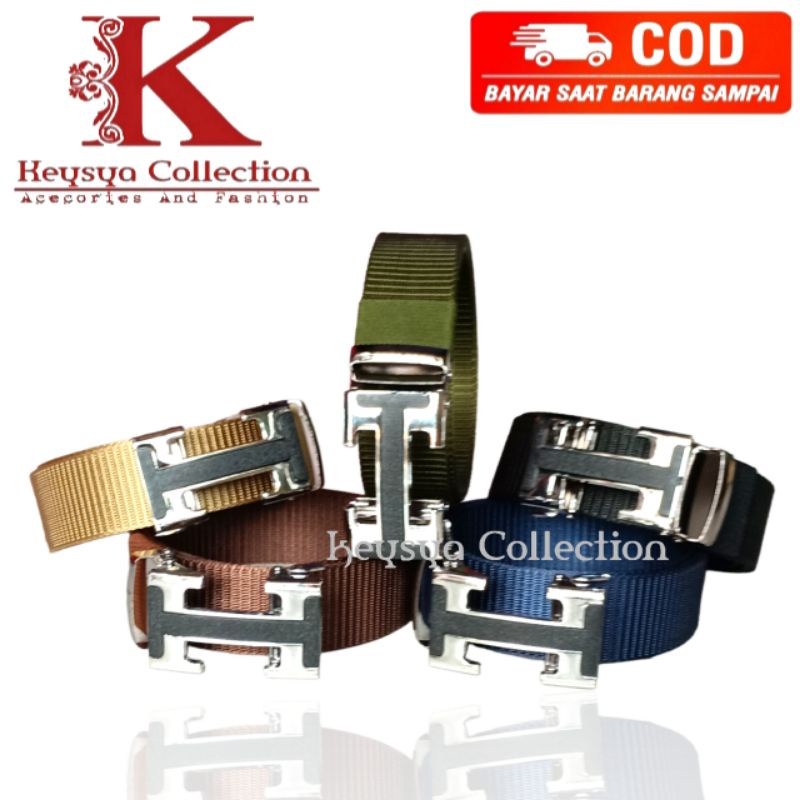 ikat pinggang pria Tactical sabuk pria nylon canvas gesper pria kanvas nylon