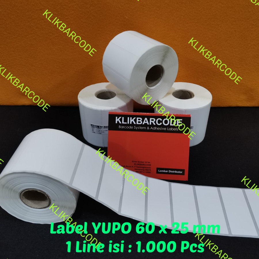

LABEL YUPO/VINYL 60 X 25 MM - 1 LINE - 1000 PCS - ANTI AIR ANTI SOBEK