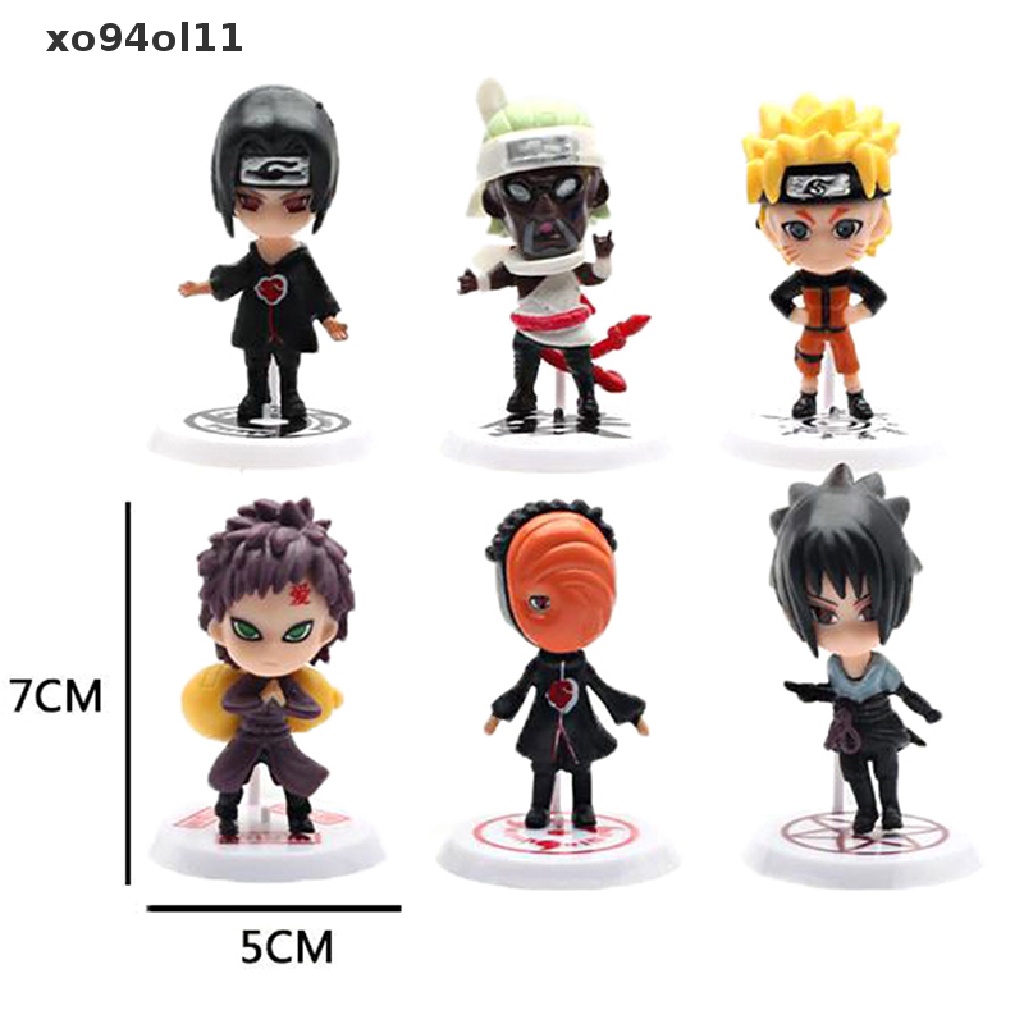 Xo 6Pcs/set Naruto Shippuden Anime Action Figure Model Patung PVC Mainan Koleksi OL