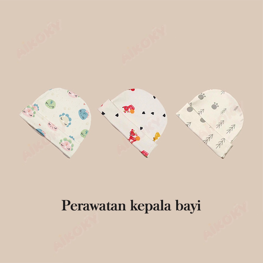 Aikoky Topi kupluk bayi katun baru lahir/Topi baby lucu newborn