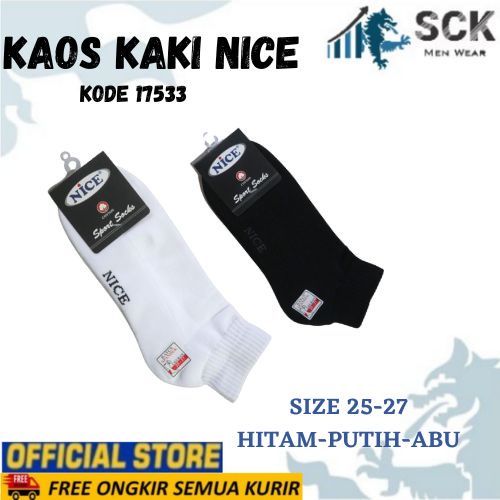 Kaos Kaki Pria NICE 17533-9 Tumit Polos / Kaos Kaki NICE 17533-9 / Invisible Socks