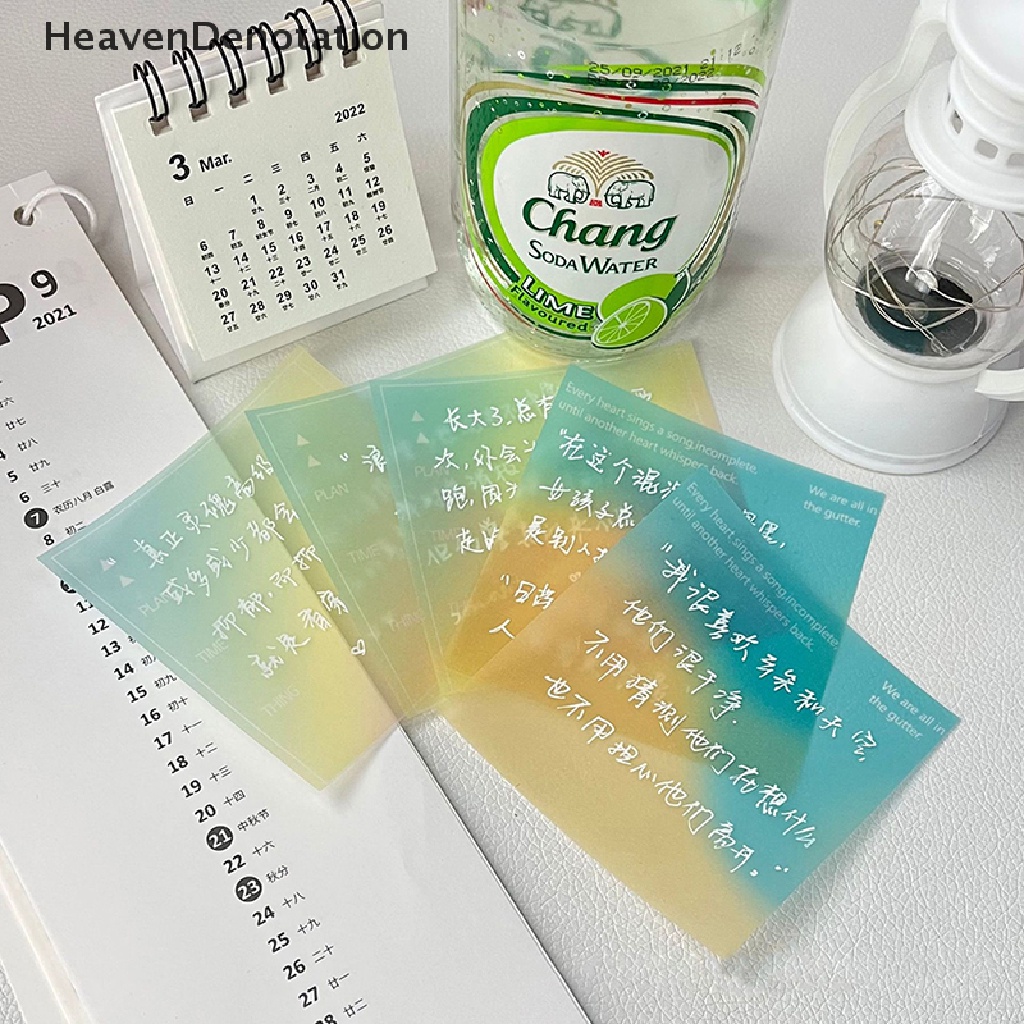 [HeavenDenotation] 50pcs Lucu Novelty Gradient Color Transparan Lengket Indeks Tab Penanda Halaman Bookmark Stiker Untuk Perlengkapan Kantor Sekolah Alat Tulis HDV