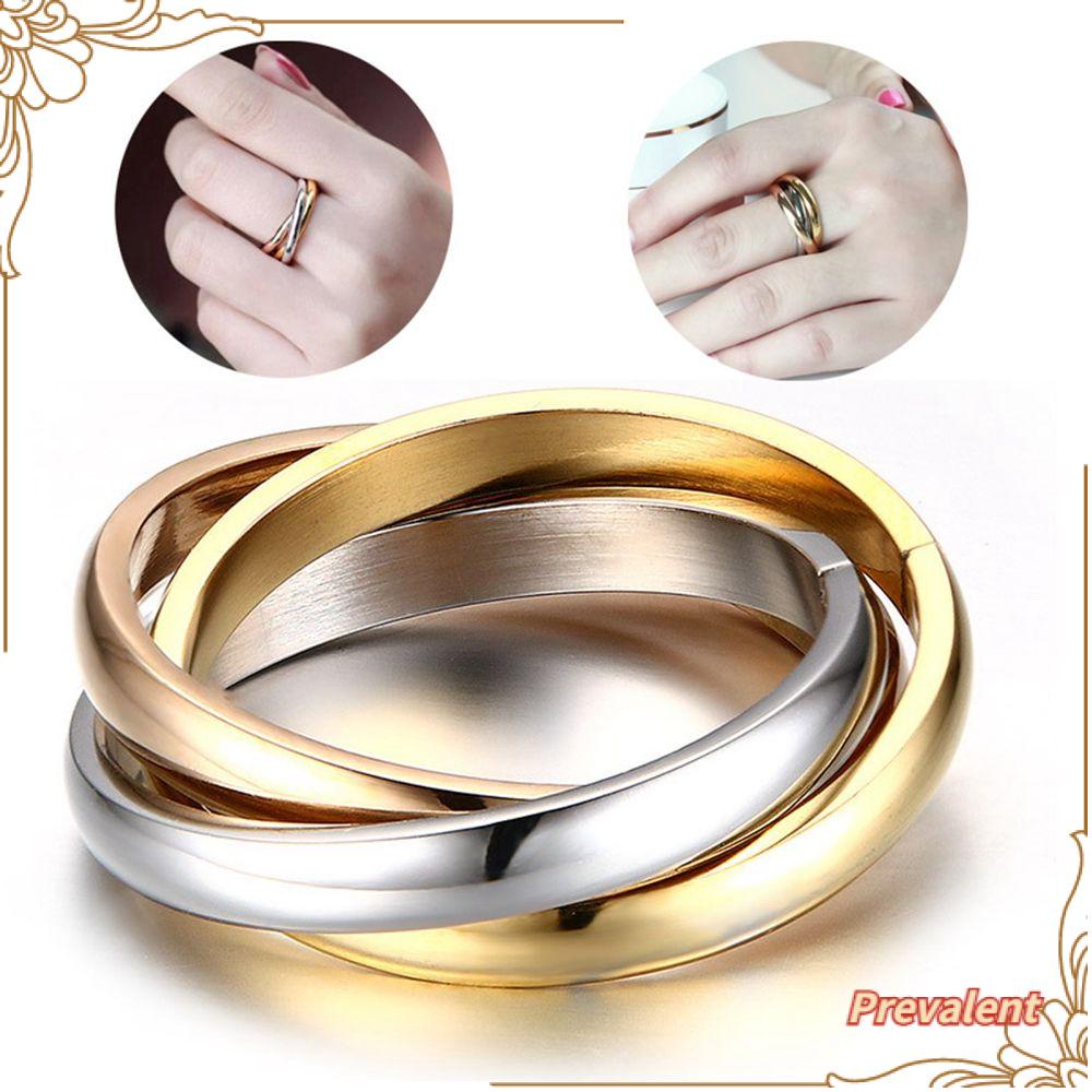 Preva 2pcs Set Cincin Fashion Tunangan Pernikahan Klasik Concatenate