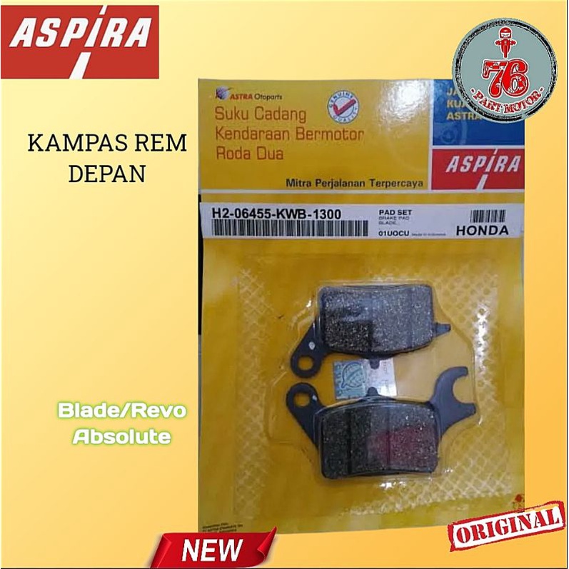 KAMPAS REM DEPAN ASPIRA BLADE/REVO ABSOLUTE 100% original