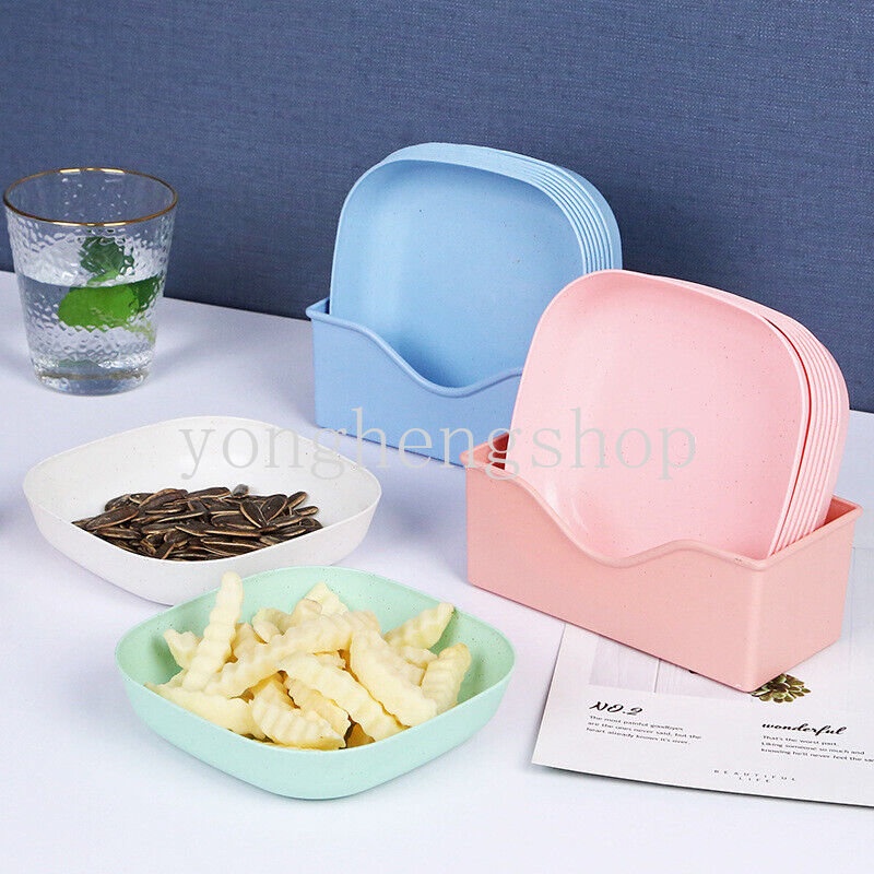 Wheat Straw Appetizer Piring Pesta Makanan Ringan Buah Kering Piring Salad Kue Dessert Serving Tray Seasoning Sauce Plate Tableware Spit Bone Dish