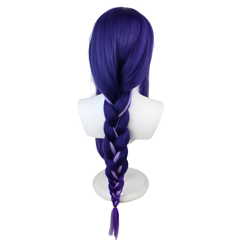 Genshin Karakter General Lightning Wig cos Silikon Simulasi Kulit Kepala Wig Anime Twist Braid