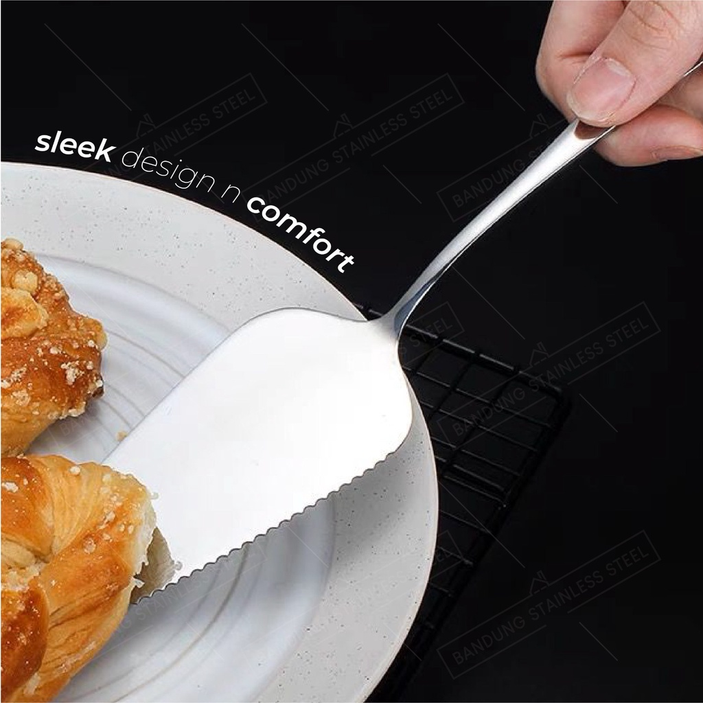 cake shovel sekop scoop kue pizza plate cutlery segitiga stainless pisau