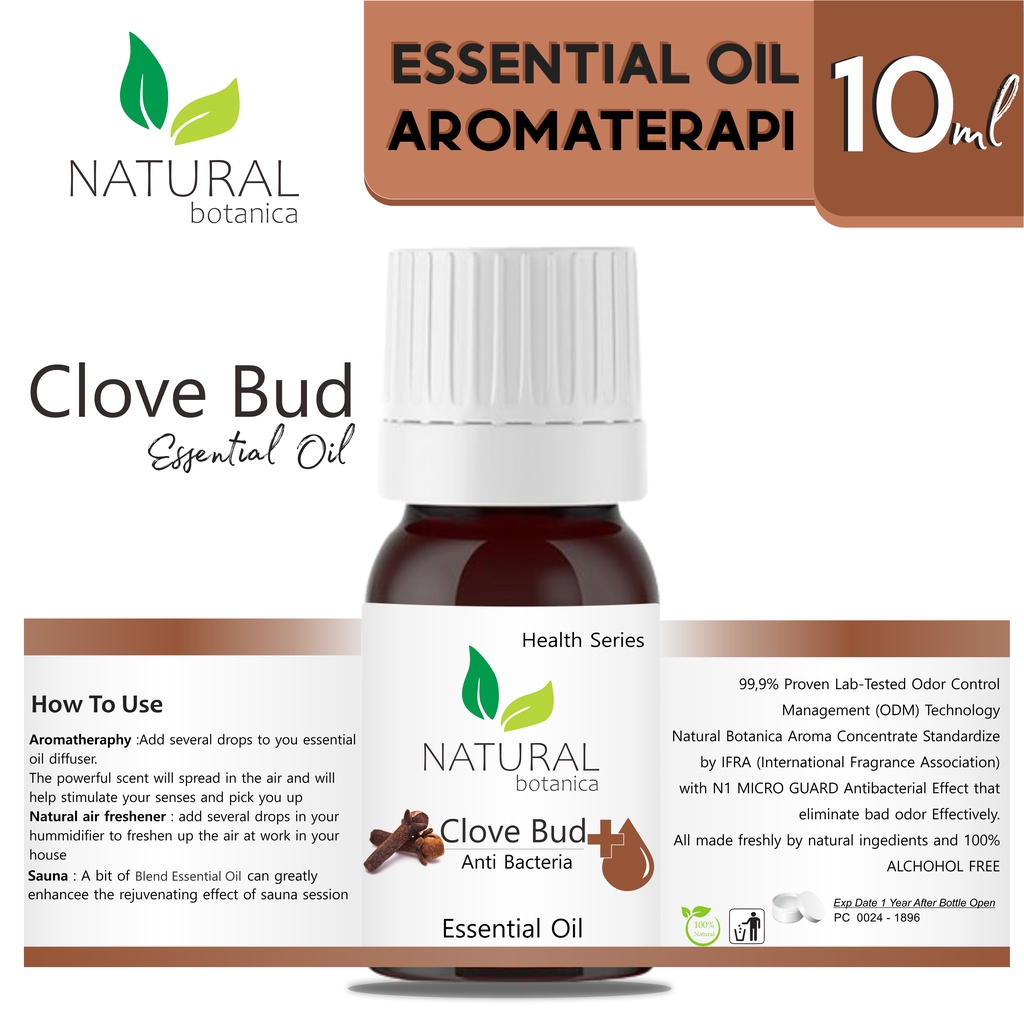 Natural Botanica Clove Bud Essential Oil Pure Minyak Esensial Atsiri AromaTerapi Diffuser