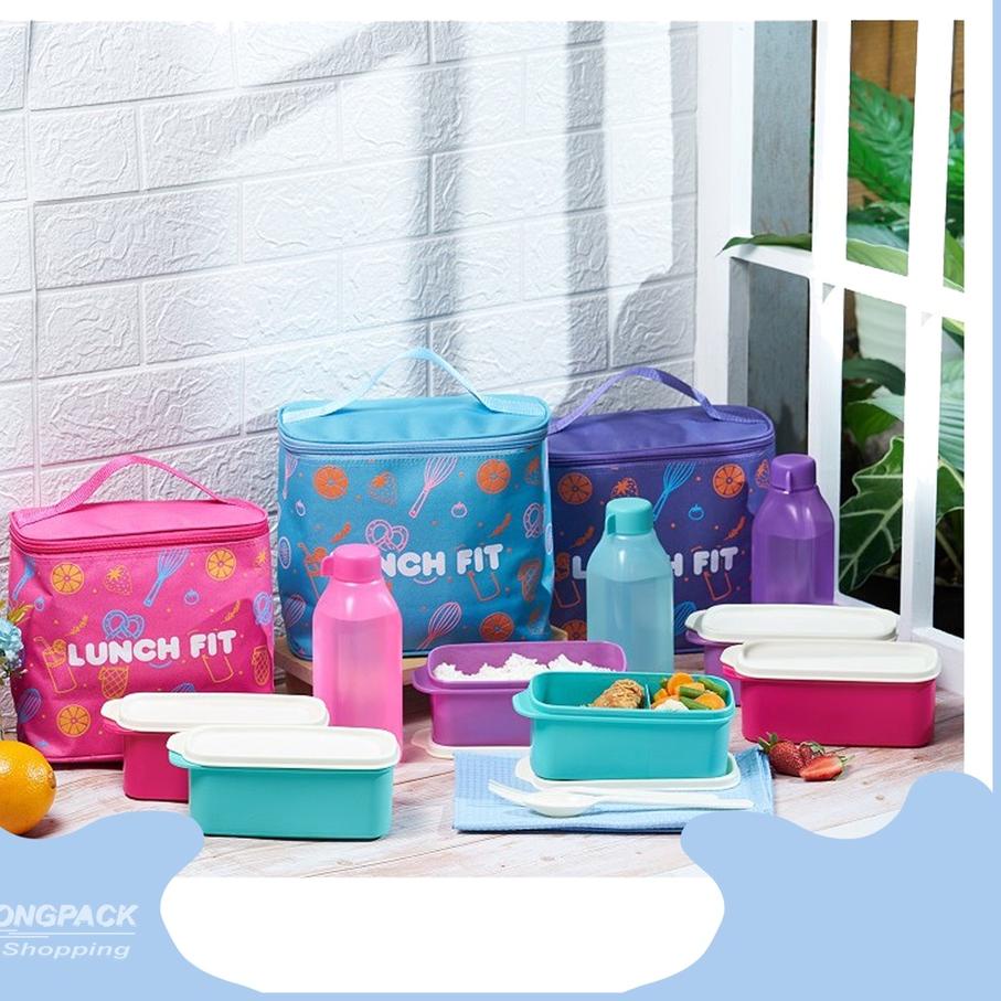 ✨SHOPEE MALL✨ Yongpack - Tempat Makan Set Tas Jennie Lunch Fit Lunch Bag Set Of 4 / Kotak Makan Plas