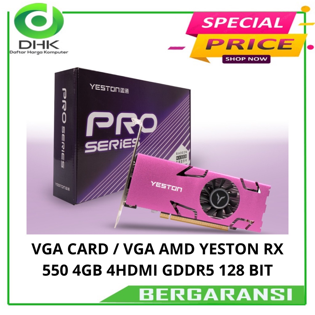 VGA CARD / VGA AMD YESTON RX 550 4GB 4HDMI GDDR5 128 BIT