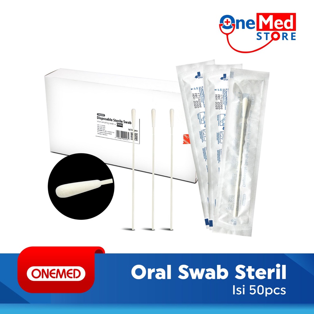 Oral Swab Steril / Flocked Swab Oro Onemed Box Isi 50 Pcs OJ2