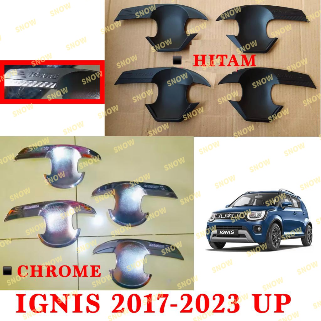 Paket Outer Handle Tank Cover Suzuki Ignis 2017 2022 2023 Hitam Chrome