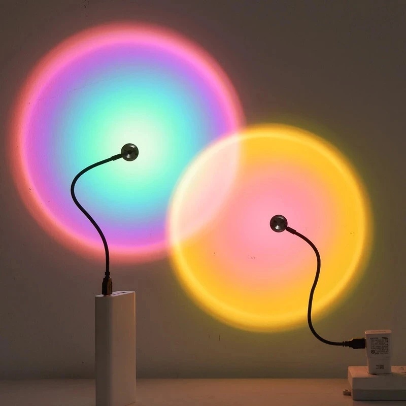 Indah LED USB Sunset Lamp Night Light Proyektor Dekorasi Pesta Ulang Tahun Portable Suasana Lampu Untuk Kamar Tidur Ruang Tamu Dinding Fotografi