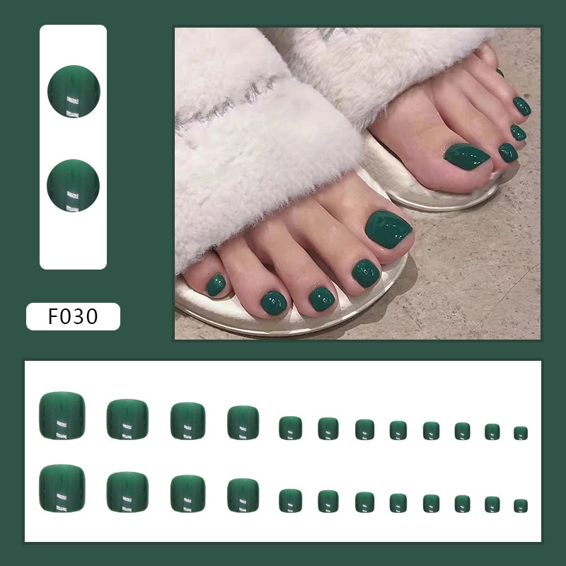 New Fashion Buatan Fake Toe Nails Tips Paku Palsu Kaki F028-F046