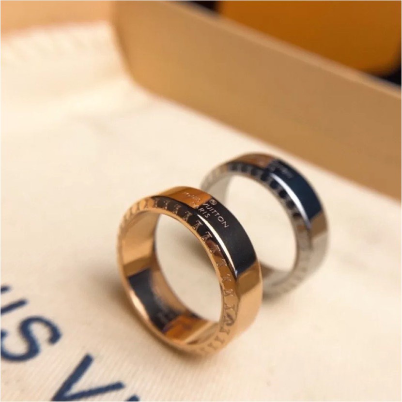 Cincin Titanium Steel Motif Print Tulisan Untuk Pasangan